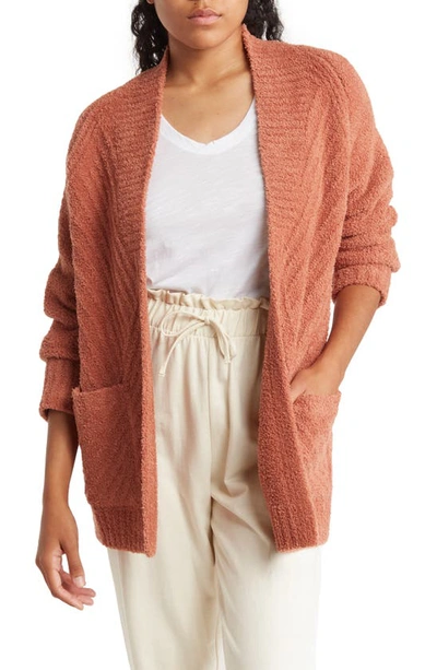Barefoot Dreams Cozychic™ Directional Ribbed Cardigan In Cinnamon