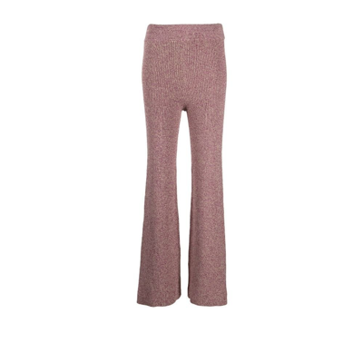 Remain Purple Ribbed Mélange Flared Trousers