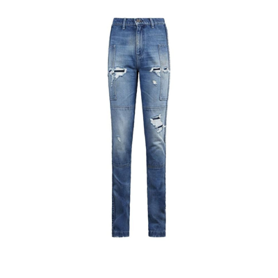 Rta Blue Malka Distressed Straight-leg Jeans