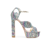 Sophia Webster Rita Glitter-embellished Leather Platform Sandals In Blue