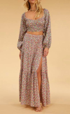 Billabong X Salty Blonde Free Love Maxi Skirt In Ditsy Floral Print - Part Of A Set-multi In Multi