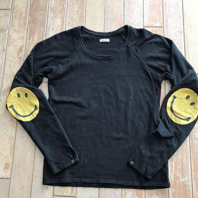 Pre-owned Kapital Smile Patch Long Sleeve T-shirt Black Cotton 0