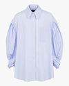 Simone Rocha Masculine Shirt With Rolled Up Signature Sleeve In Blue
