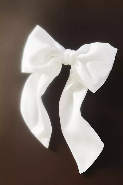 Anthropologie Satin Bow In White