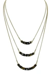Olivia Welles Ainsley Multi-layer Necklace In Gold / Black