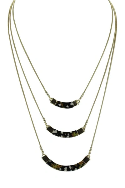 Olivia Welles Ainsley Multi-layer Necklace In Gold / Black