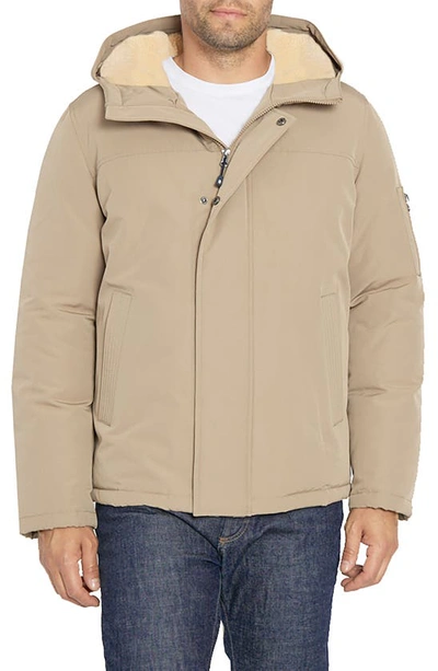 Izod Expedition Faux Shearling Lined Jacket In Lt. Mushroom