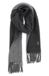 Polo Classic Reversible Wool Blend Scarf In Dark Heather/ Gray Heather