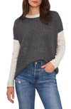 Vince Camuto Colorblock Sweater In Med Hthrgrey