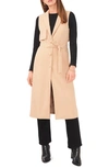 VINCE CAMUTO BELTED LONG TRENCH VEST