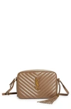 Saint Laurent Lou Matelassé Leather Camera Bag In Taupe/gold