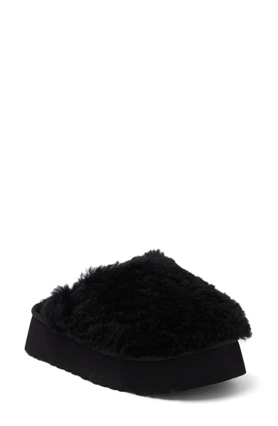 Ugg Maxi Genuine Shearling Platform Clog In Black