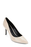 Karl Lagerfeld Women's Royale Pointed-toe Patent Dress Pumps In Pebble