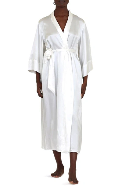 Papinelle Celine Silk Robe In Ivory