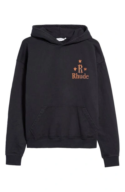 Rhude Money Logo-print Cotton-jersey Hoodie In Black