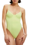 Good American Good Scuba Show-off One-piece Swimsuit In Key Lime