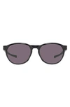 Oakley 54mm Prizm™ Polarized Round Sunglasses In Black Grey