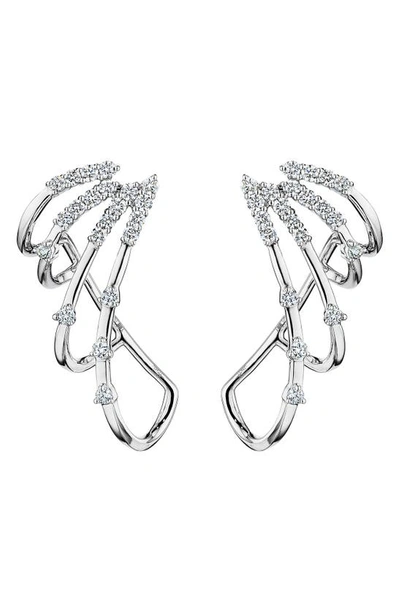 Hueb Women's Luminus 18k White Gold & Diamond Wraparound Earrings