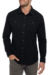 Travismathew Cloud Flannel Button-up Shirt In Black