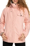 Roxy Billie Water Repellent Insulated Snow Jacket In Mellow Rose