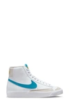 Nike Kids' Blazer Mid 77 ''white/laser Blue'' Sneakers In White/blue/yellow