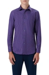 Bugatchi Men's James Tech Cotton Button-up Shirt In Plum