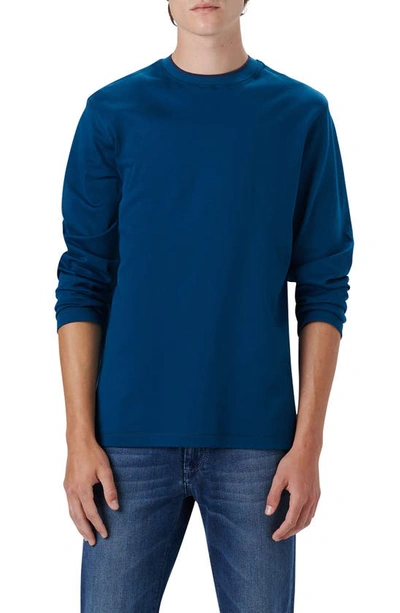 Bugatchi Solid Long Sleeve T-shirt In Opal Blue