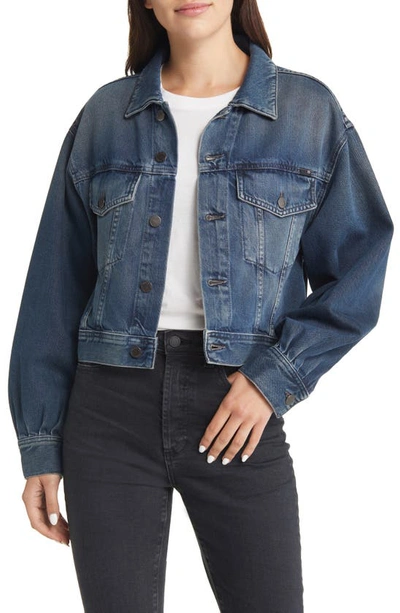 Ag Mirah Pleated Cropped Denim Jacket In King Street