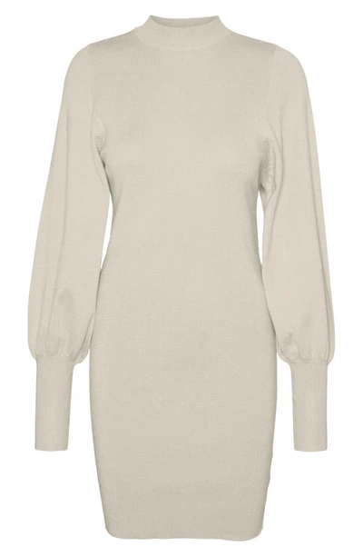 Vero Moda Holly Karris Blouson Sleeve Sweater Dress In Birch