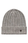 Eton Cashmere Ribbed Beanie In Gray