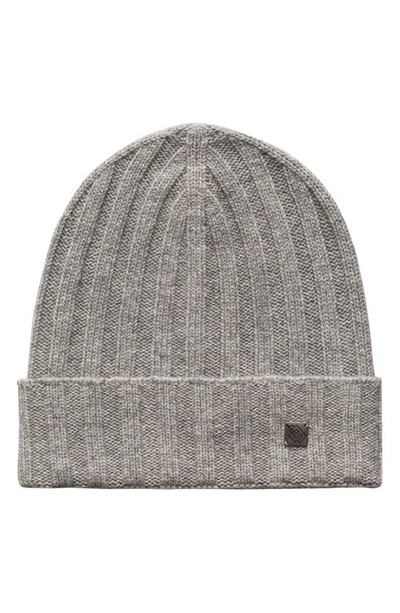 Eton Cashmere Ribbed Beanie In Gray