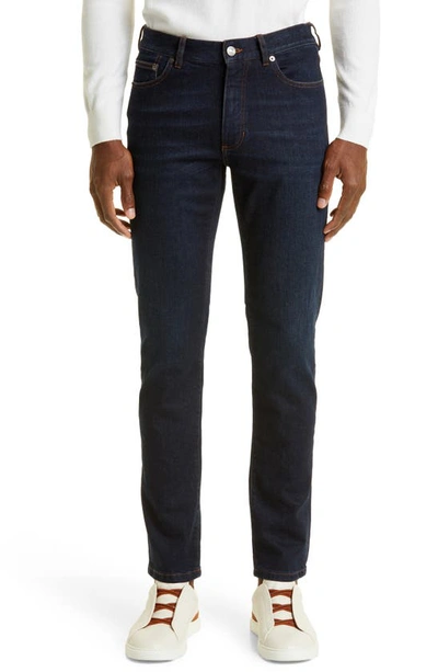 Zegna Stretch Denim City Fit Jeans In Blue