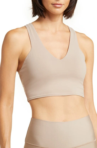 Alo Yoga Real Sports Bra In Taupe