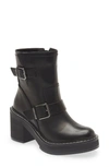 Dkny Daray Buckle Block Heel Bootie In Black