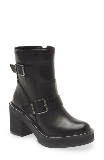 Dkny Daray Buckle Block Heel Bootie In Black