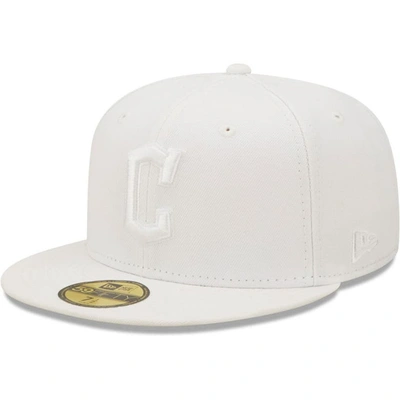 New Era Cleveland Guardians White On White 59fifty Fitted Hat