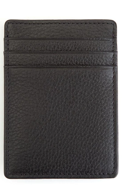 Royce New York Personalized Magnetic Money Clip Card Case In Black- Deboss