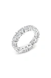 Hautecarat Alternating Hearts Lab Created Diamond Eternity Ring In 18k White Gold