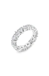 Hautecarat Alternating Hearts Lab Created Diamond Eternity Ring In 18k White Gold