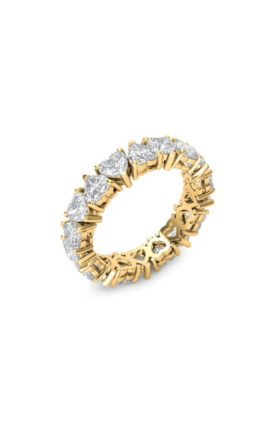 Hautecarat Alternating Hearts Lab Created Diamond Eternity Ring In 18k Yellow Gold