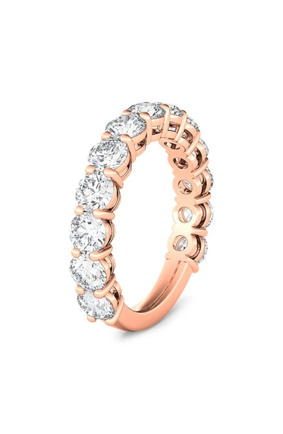 Hautecarat Lab Created Diamond Eternity Ring In 18k Rose Gold