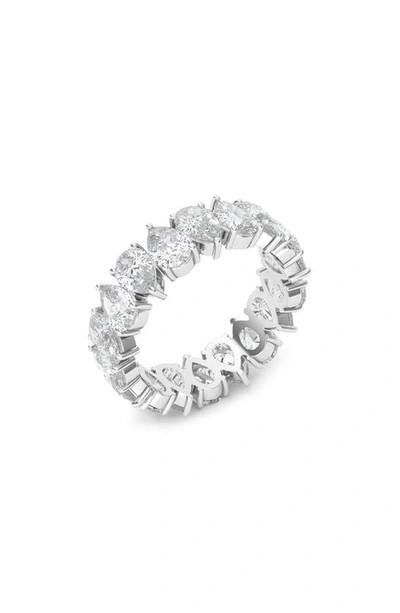 Hautecarat Alternating Pear Lab Created Diamond Eternity Ring In 18k White Gold