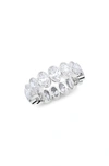 Hautecarat Oval Cut Lab Created Diamond Eternity Ring In 18k White Gold