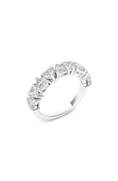 Hautecarat Alternating Hearts Lab Created Diamond Half Eternity Ring In 18k White Gold