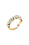 Hautecarat Alternating Hearts Lab Created Diamond Half Eternity Ring In 18k Yellow Gold