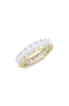 Hautecarat Radiant Cut Lab Created Diamond Eternity Ring In 18k Yellow Gold