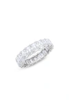 Hautecarat Radiant Cut Lab Created Diamond Eternity Ring In 18k White Gold