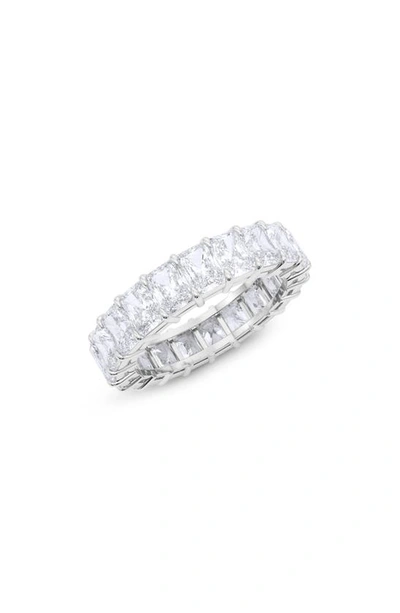 Hautecarat Radiant Cut Lab Created Diamond Eternity Ring In 18k White Gold