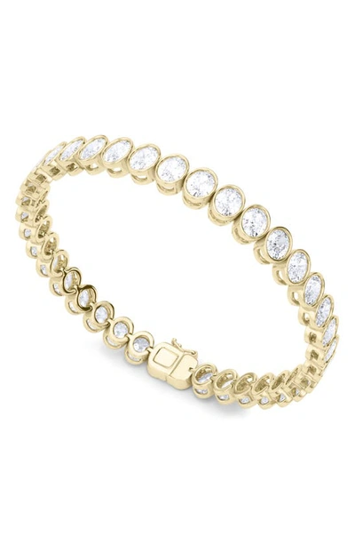 Hautecarat Oval Cut Lab Created Diamond Tennis Bracelet In 18k Yellow Gold