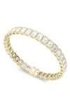 Hautecarat Emerald Cut Lab Created Diamond Tennis Bracelet In 18k Yellow Gold